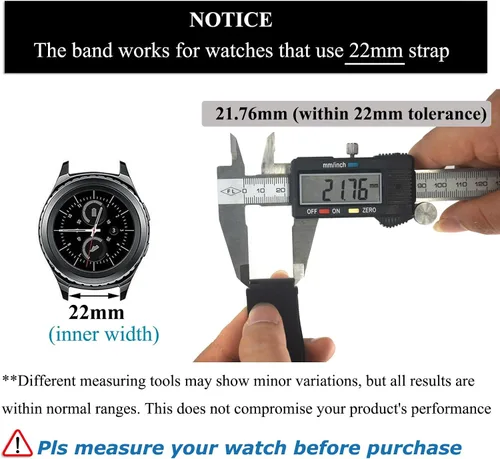 Miniatura 2 de Paquete de 2 bandas elásticas ajustables, muñequeras y tobilleras de 0.866 pulgadas con deslizador de triple deslizamiento para Garmin Vivoactive