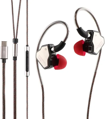 Miniatura 20 de Linsoul 7Hz Salnotes Zero HiFi 10mm controlador dinámico auricular que se ajusta al oído IEM con diafragma compuesto de metal, placa frontal