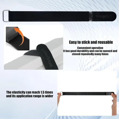 Miniatura 3 de Paquete de 10 correas elásticas de cincha de 1 x 8 pulgadas, correas de nailon de alta resistencia, correas de nailon ajustables reutilizables