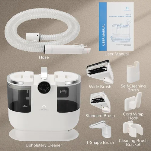 Miniatura 8 de Airthereal - Limpiador portátil de manchas para tapicería, máquina de limpieza de alfombras con calentamiento instantáneo, máquina de champú