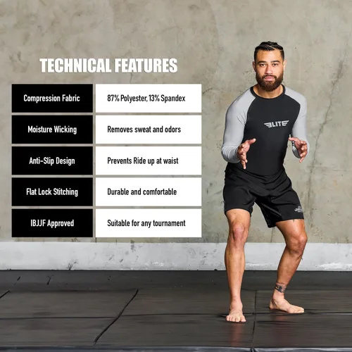 Miniatura 12 de Elite Sports MMA, BJJJ, No-Gi, protección de entrenamiento de manga corta