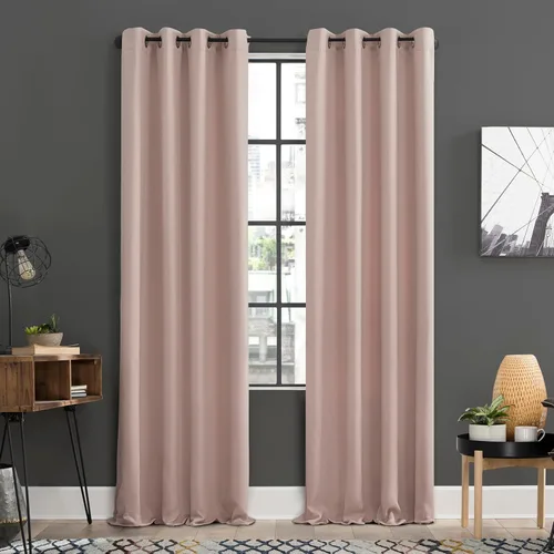 Sun Zero Soho - Juego de 2 paneles de cortinas opacas de eficiencia energética con ojales, 54 x 63 pulgadas, color rosa rubor Rosa pálido