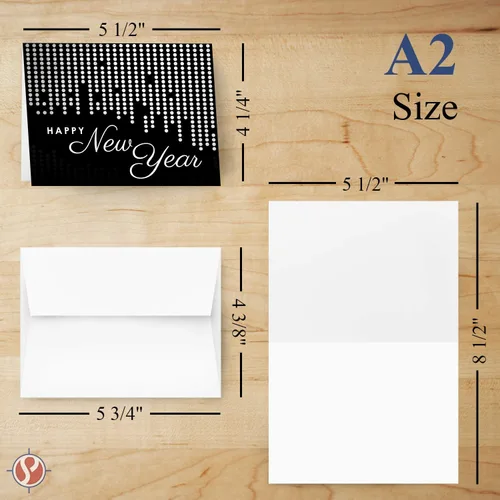 Miniatura 7 de Tarjetas de felicitación de feliz año nuevo 2026 – Vacaciones, invitaciones de fiesta de Año Nuevo, agradecimiento, anuncios, tarjetas de cortesía