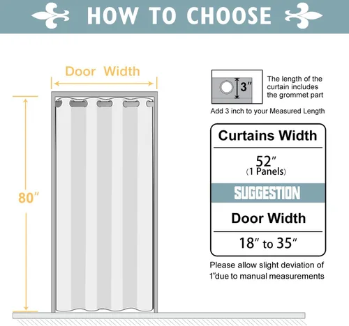 Miniatura 7 de ChrisDowa - Cortinas opacas para privacidad, con ojales, para puerta, dormitorio, armario, con aislamiento térmico, cortina separadora de ambientes