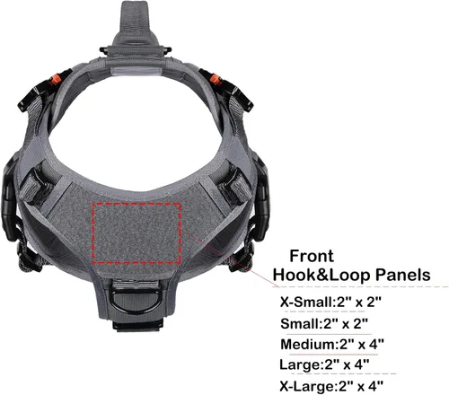 Miniatura 5 de ICEFANG GN3 Arnés táctico para perros con 6 hebillas, chaleco Molle con asa, cobertura de 3/4 del cuerpo, panel de velcro para parche de Gris wolf