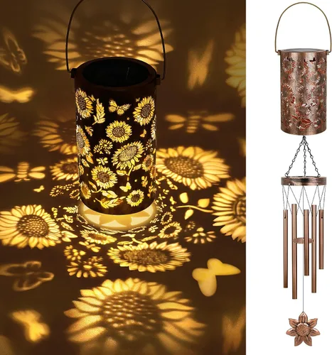 Miniatura 11 de YHmall Campanillas de viento Cardinal para exteriores, luces colgantes solares, campanillas de viento al aire libre, regalos Cardinal para mujeres
