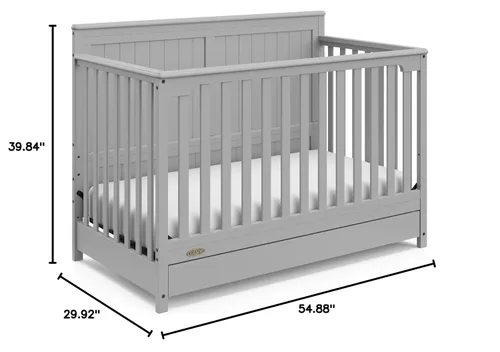 Miniatura 17 de Graco Hadley Cuna convertible 5 en 1 con cajón (Gris Guijarro) – Certificado GREENGUARD Gold, Combo de cuna con cajón, Cajón de almacenamiento