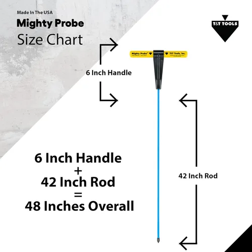 Miniatura 2 de T&T Tools - Sonda poderosa sonda de metal aislada de 48 pulgadas, varilla hexagonal de 7/16 pulgadas, varilla de acero de aleación resistente