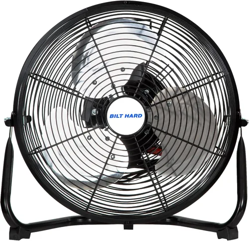 BILT HARD Ventilador de piso de metal resistente de alta velocidad de 12 pulgadas, 3 velocidades 1680 CFM potente ventilador de flujo de aire con