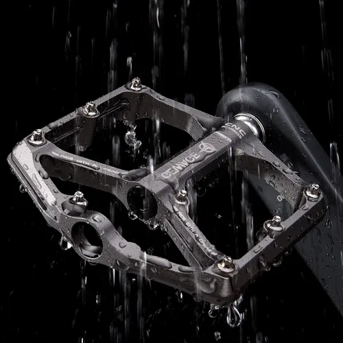 Miniatura 7 de Pedales de bicicleta de carretera/montaña - Pedales de bicicleta de 3 rodamientos - Pedales planos mecanizados CNC de 9/16 pulgadas con clavos