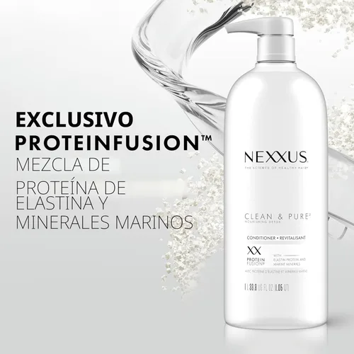Miniatura 3 de Nexxus Clean and Pure - Champú y acondicionador clarificante, paquete de 2 con ProteinFusion, para cabello nutrido sin parabenos, 33.8 oz