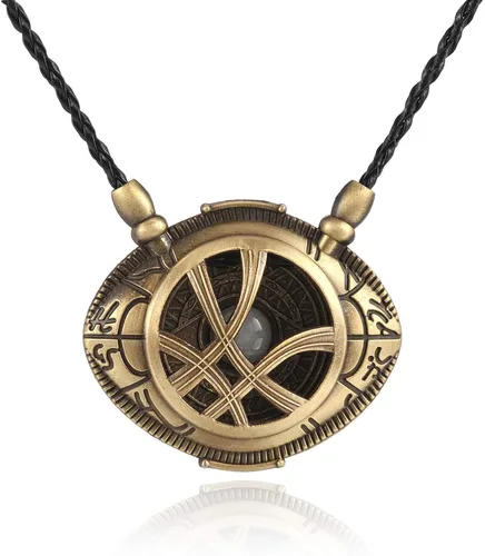 Miniatura 2 de HUAWELL 2 Piece Dr Cosplay Costume Strange Necklace Eye of Agamotto Costume Prop Stone Pendant Glow in The Dark