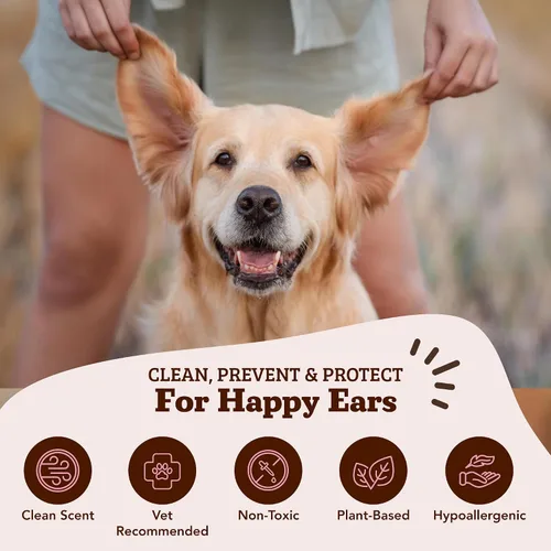 Miniatura 5 de Toallitas para Orejas de Perro Naturales (50 Unidades) Limpiador Higiénico para Orejas de Perro Infundido con Aceites Esenciales, Reduce el Olor