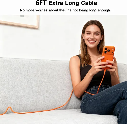 Miniatura 7 de [Certificado MFi de Apple] Cargador para iPhone 17 Pro Max de carga rápida, paquete de 2 bloques de carga USB C de 40 W con cable de carga tipo C