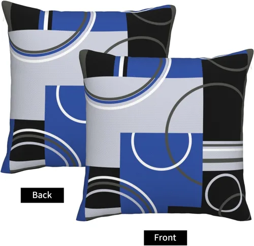 Miniatura 3 de Fundas de almohada de 18 x 18 pulgadas, diseño geométrico de remolinos en espiral, fundas de cojín con rayas abstractas de rayas geométricas a