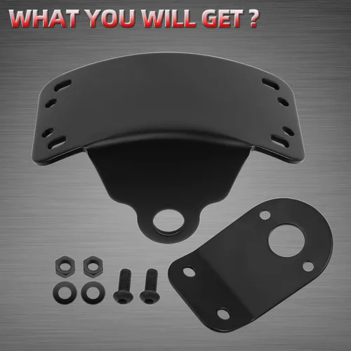 Miniatura 7 de Amazicha Soporte de placa de matrícula de montaje lateral curvado con agujero de eje de 3/4 pulgadas compatible con Harley Touring Sporster Bobber