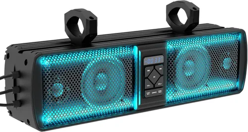 Barra de sonido UTV, barra de sonido impermeable IP66 Bluetooth para carrito de golf, sistema de altavoces ATV, barra de sonido SXS compatible con