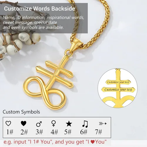 Miniatura 30 de PROSTEEL Satanic Jewelry Upside Down Cross Necklace for Men Women, 316L Stainless Steel/925 Sterling Silver Inverted Cross/Leviathan Cross Pendant