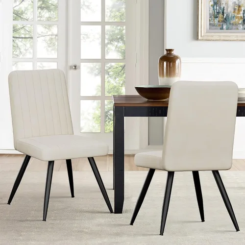 Miniatura 8 de Alunaune Juego de 2 sillas de comedor modernas de terciopelo, sillas de comedor tapizadas para cocina, sillas de ocio sin brazos de mediados