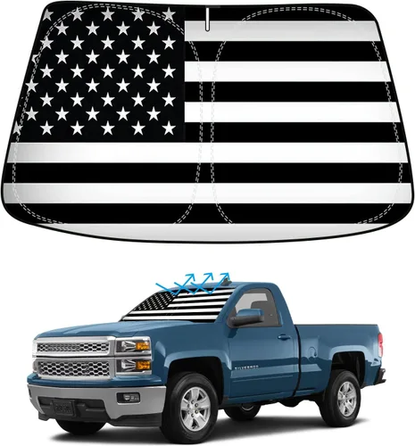 Miniatura 57 de BESTVIEW Protector Solar Para Parabrisas Compatible con GMC Sierra 1500 2500 3500 2019 2020 2021 2022 2023, Visor Solar Reflectivo Plegable