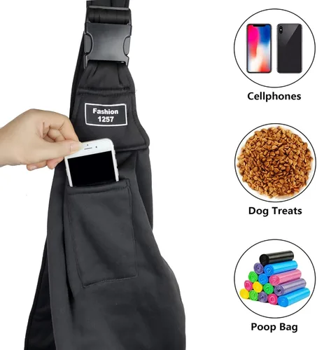 Miniatura 3 de Cabestrillo reversible para mascotas pequeñas, perros y gatos, envoltura de hasta 12 libras, manos libres, para cachorros, para exteriores, Negro