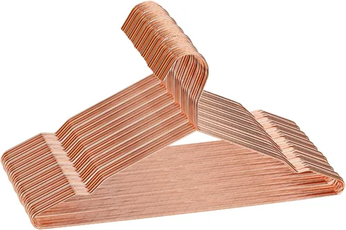 Tosnail Paquete de 30 perchas de metal de alambre fuerte de acero inoxidable de 16.5 pulgadas, perchas de ropa resistentes, organizador de armario