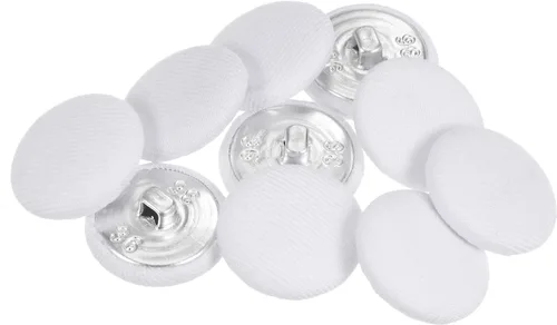Miniatura 26 de HARFINGTON 10 botones de tela de 24L cubiertos de tela de 0.59 pulgadas, vástago de metal, botones de costura redondos para trajes, blusas de Azul
