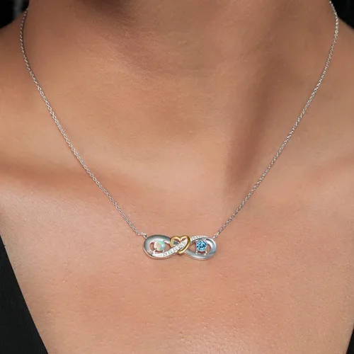 Miniatura 2 de Collar con colgante de diamantes cultivados en laboratorio con cadena de 18 pulgadas y oro amarillo de 10 quilates con ópalo blanco de imitación