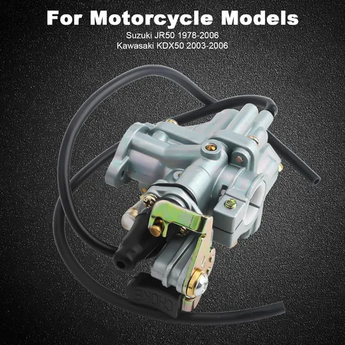 Miniatura 6 de Carburador LT50 y caja de filtro de aire y válvula de combustible Petcock con bujía para Suzuki ATV Quadmaster 50 LT-A50 2002-2005, ALT50 1983-1984