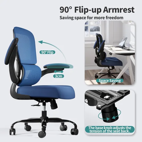 Miniatura 5 de TRALT Silla de oficina – Silla de escritorio ergonómica con soporte lumbar ajustable, silla de computadora de malla, sillas ejecutivas para oficina