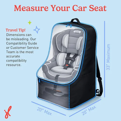 Miniatura 3 de J.L. Childress Mochila acolchada para asiento de automóvil, bolsa de viaje para asiento de automóvil para avión, funda para la mayoría de portabebés