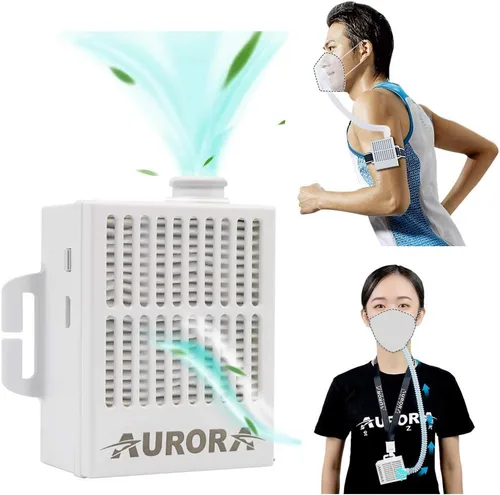 4WDKING Purificador de Aire Eléctrico Recargable, Purificador de Aire Portátil Reutilizable con Filtro HEPA para Dormir, Deportes al Aire Libre,