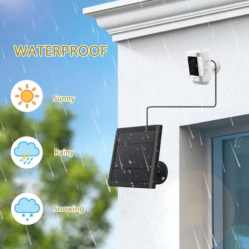 Miniatura 4 de Panel solar IP65 para exteriores para cámaras de anillo (blanco 1P) Spotlight Cam Plus/Pro Stick Up Cam/Pro Wireless Outdoor con cable largo de 10