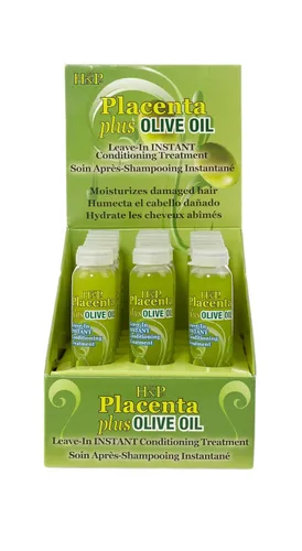HNP Henna N Placenta - Vial de aceite de oliva sin enjuague tratamiento acondicionador instantáneo (5/8 onzas, paquete de 18)