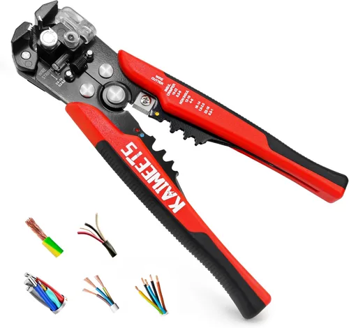 KAIWEETS Pelacables Autoajustable - Herramienta de Pelado de Alambre Automática 3 en 1 de Servicio Pesado | Cortador de Alambre 10-24 AWG para Corte