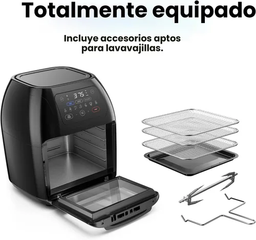 Miniatura 8 de CHEFMAN Freidora de aire digital multifuncional+ asador, deshidratador, horno de convección, 17 ajustes preestablecidos de pantalla táctil