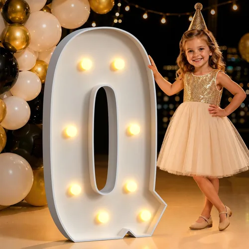 Letras iluminadas de marquesina de 3 pies, letras grandes de marquesina Q para decoraciones de fiestas, letras grandes para baby shower, decoración