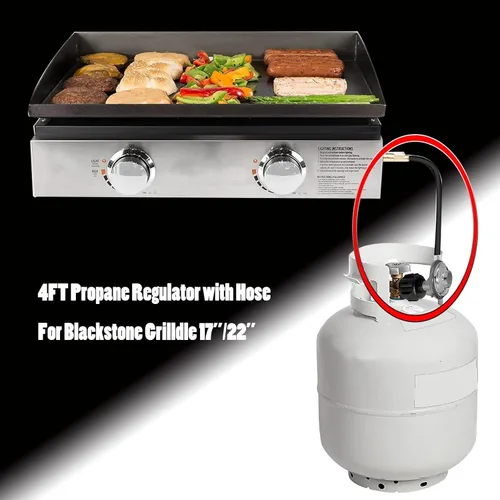 Miniatura 2 de MENSI Regulador de propano de 4 pies con manguera apta para Blackstone de 17 pulgadas y 22 pulgadas para parrilla de mesa Adventure Ready Grill Solo