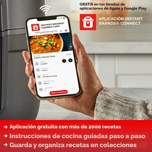 Miniatura 8 de Instant Pot Pro Plus Wi-Fi Smart 10 en 1, Olla a Presión, Olla de Cocción Lenta, Arrocera, Vaporera, Sartén para Saltear, Yogurtera, Calentador