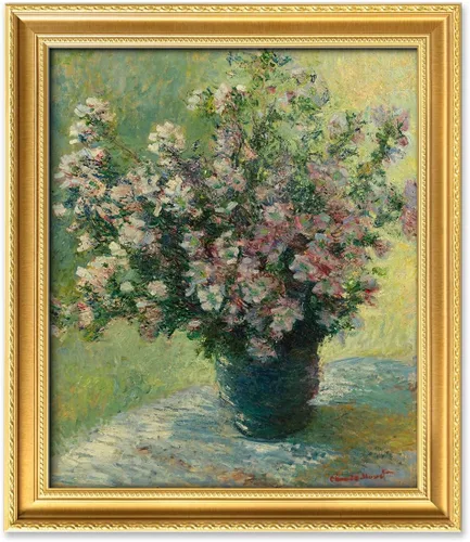 Miniatura 93 de IPIC - Reproducción artística de los lirios de agua de Claude Monet 1906, impresiones giclée coinciden con el marco dorado clásico, arte de pared