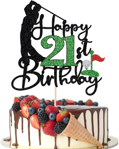Miniatura 33 de Golf Happy 10th Birthday Cake Topper, Golfer/Sports Themed Birthday or Retirement Cake Decorations,Golf Ten 10 Years Old Ball Player Sport Themed