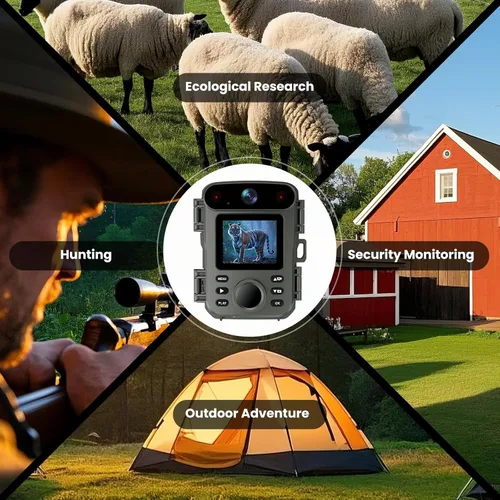 Miniatura 6 de ArzzuNiu Mini cámara de rastro de visión nocturna 32MP 1080P cámara de juego con visión nocturna activada por movimiento impermeable para monitoreo