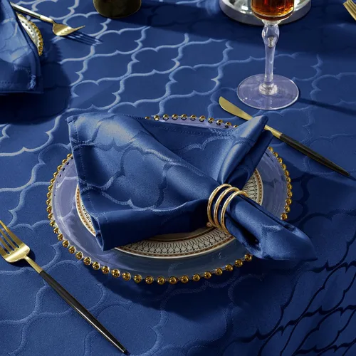 Miniatura 28 de SASTYBALE Servilletas de tela jacquard de 20 x 20 pulgadas, patrón de flores, 4 piezas, sólidas, lavables, cómodas para restaurantes, cenas