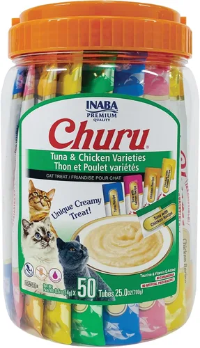 Miniatura 28 de INABA Churu - Bocadillos para gatos, puré cremoso para gatos, sin cereales, que se puede lamer y exprimir, suplemento con vitamina E y taurina, 0.5