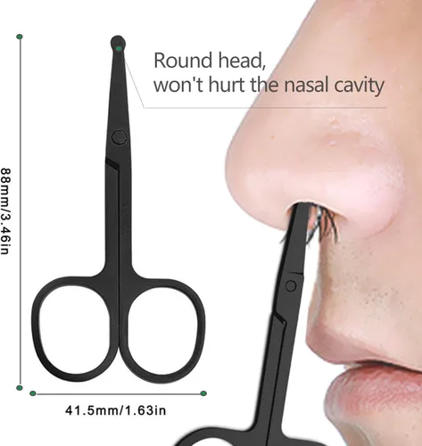 Miniatura 4 de KAJUDA - Tijeras de cejas con peine, tijeras pequeñas de aseo facial para hombres y mujeres, tijeras para cejas, pelo de nariz, bigote, barba