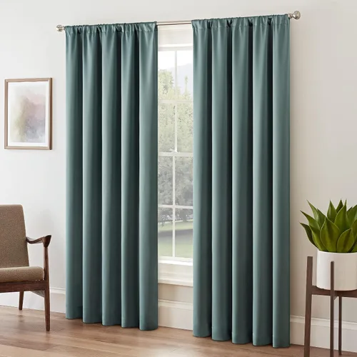 Eclipse Cortina Sólida Thermapanel para Oscurecer Habitaciones con Bolsillo para Barra, Cortina de Ventana para Dormitorio y Sala de Estar, (1 Azul