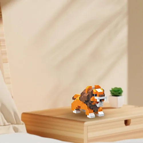 Miniatura 5 de Juego de bloques de construcción micro animales para niños y adultos, para decoración del hogar y la oficina KLJM-10 (león, 203 piezas)