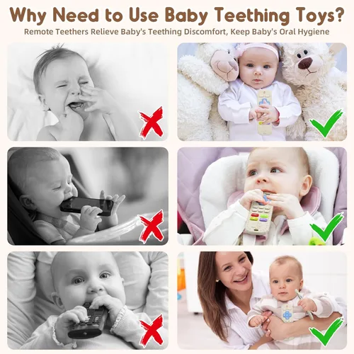 Miniatura 5 de Mordedores para aliviar la dentición, juguetes para bebés de 3 a 6 a 12 meses, regalos de silicona de grado alimenticio, control remoto, juguetes