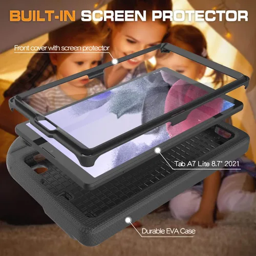 Miniatura 4 de Funda para niños para tablet Samsung Galaxy Tab A7 Lite de 8.7", protector de pantalla integrado, funda protectora con mango y soporte a prueba
