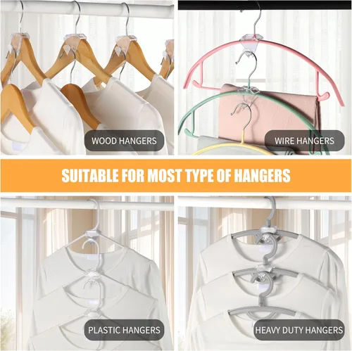 Miniatura 3 de SLMT Paquete de 30 ganchos para colgar que ahorran espacio, ganchos transparentes para colgar ropa, artículos esenciales para la habitación